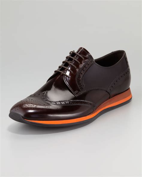 brown prada mens shoes|official men Prada shoes.